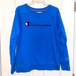 Champion Blue Crewneck Sweatshirt. Size L
